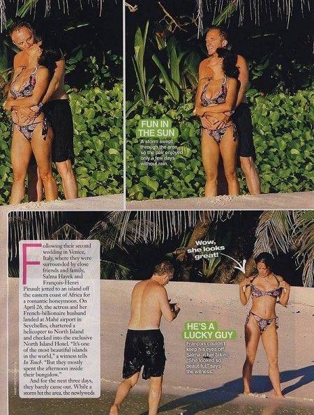salma hayek bikini 1 05 villa which included three private beaches It s one of the most beautiful islands in the world But they mostly spent the afternoon inside their bungalow a witness told In Touch magazine Posted in The Scoop